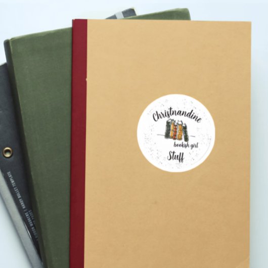 Aangepaste naam Boek Lover Sticker