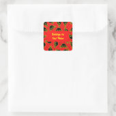 Aangepaste naam: boekplaat Funny Spiders Halloween Vierkante Sticker (Tas)