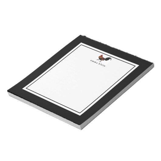 Aangepaste naam Boerderij Haan Kip Notitieblok (Linkerzijde)