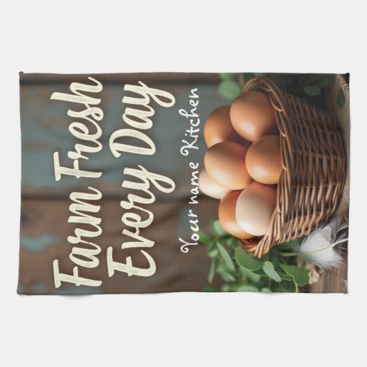 Aangepaste Naam Boerderij Keuken Linnen Theedoek (Horizontaal)