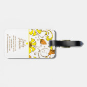 Aangepaste naam Boheemse bloemenslingers geel Bagagelabel (Achterkant horizontaal)