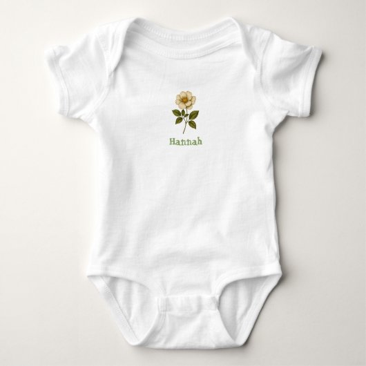 Aangepaste naam Boho bloem cadeau voor baby Romper (Voorkant)