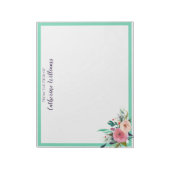 Aangepaste naam Boho Floral Bouquet Stationery Pen Notitieblok (Linkerzijde)