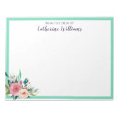 Aangepaste naam Boho Floral Bouquet Stationery Pen Notitieblok (Voorkant)