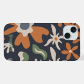Aangepaste naam Boho Floral iPhone Hoesje (Achterkant horizontaal)
