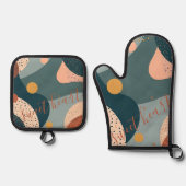 Aangepaste naam Boho Ovenwant & Pannenlap Set (Voorkant)