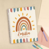 Aangepaste naam Boho Rainbow Terug naar school Notitieboek