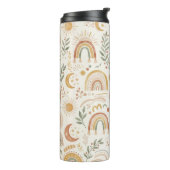 Aangepaste naam Boho regenboog & botanische reis t Thermosbeker (Gedraaid links)