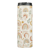 Aangepaste naam Boho regenboog & botanische reis t Thermosbeker (Achterkant)