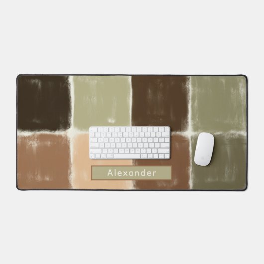 Aangepaste naam Boho Sage Green Terracotta Deskmat Bureaumat (Keyboard & Muis)
