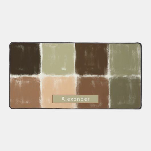 Aangepaste naam Boho Sage Green Terracotta Deskmat Bureaumat (Voorkant)