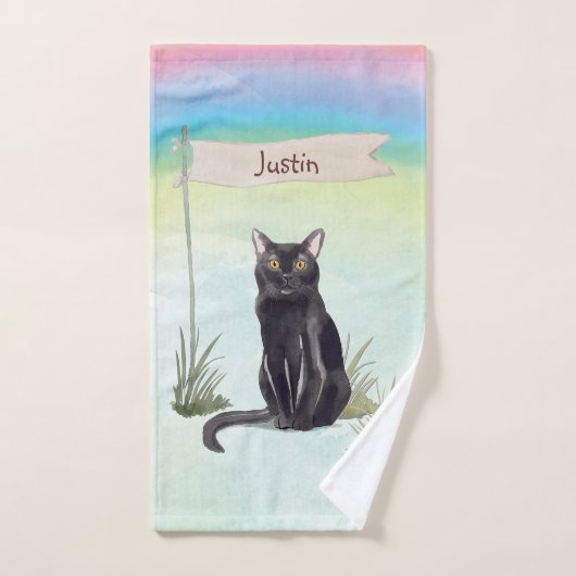 Aangepaste naam bombay Cat Pet Bad Handdoek (Handdoek)