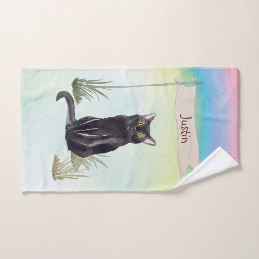 Aangepaste naam bombay Cat Pet Bad Handdoek (Handdoek)