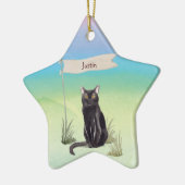 Aangepaste naam bombay Cat Pet Keramisch Ornament (Links)