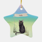 Aangepaste naam bombay Cat Pet Keramisch Ornament (Achterkant)