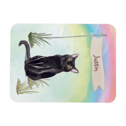 Aangepaste naam bombay Cat Pet Magneet (Horizontaal)