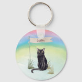 Aangepaste naam bombay Cat Pet Sleutelhanger (Voorkant)