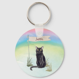 Aangepaste naam bombay Cat Pet Sleutelhanger