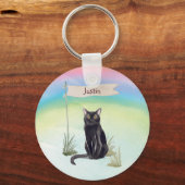 Aangepaste naam bombay Cat Pet Sleutelhanger (Achterkant)