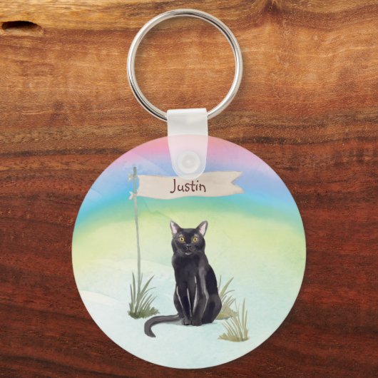 Aangepaste naam bombay Cat Pet Sleutelhanger (Voorkant)