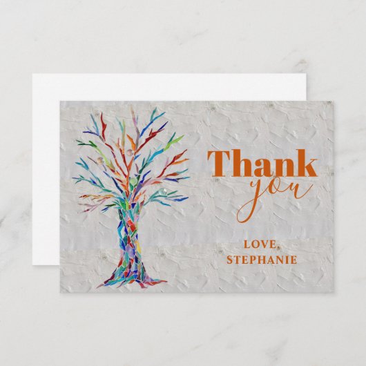 Aangepaste naam: Boom van leven Rust Hartelijk dan Bedankkaart (Voorkant / Achterkant)
