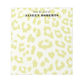 Aangepaste Naam Bord Groene Luipaard Print Notitieblok