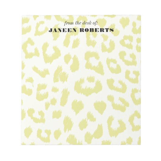 Aangepaste Naam Bord Groene Luipaard Print Notitieblok (Voorkant)