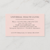 Aangepaste naam Bord pastel roze wit zwart monogra Visitekaartje (Achterkant)