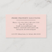 Aangepaste naam Bord pastel roze wit zwart monogra Visitekaartje (Achterkant)