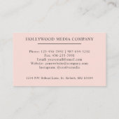 Aangepaste naam Bord Perzik Roze Wit Zwart Monogra Visitekaartje (Achterkant)