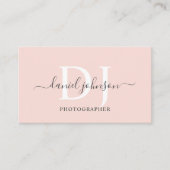 Aangepaste naam Bord Perzik Roze Wit Zwart Monogra Visitekaartje (Voorkant)