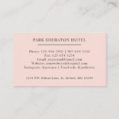 Aangepaste naam Bord Perzik Roze Wit Zwart Monogra Visitekaartje (Achterkant)