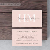 Aangepaste naam Bord Perzik Roze Wit Zwart Monogra Visitekaartje