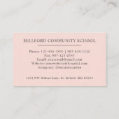 Aangepaste naam Bord Perzik Roze Wit Zwart Monogra Visitekaartje (Achterkant)