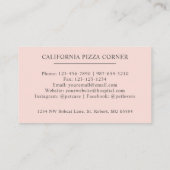 Aangepaste naam Bord Perzik Roze Wit Zwart Monogra Visitekaartje (Achterkant)