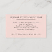 Aangepaste naam Bord Perzik Roze Wit Zwart Monogra Visitekaartje (Achterkant)