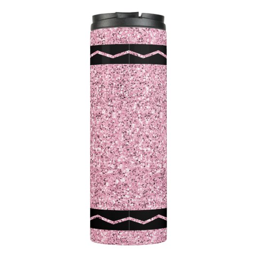 Aangepaste Naam Bord Roze Glitter Crayon Drink Tum Thermosbeker (Achterkant)