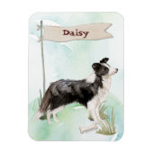 Aangepaste naam Border Collie Huisdier Hond Magneet (Verticaal)