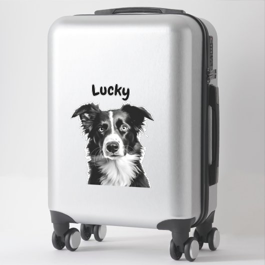 Aangepaste naam border collie sticker (Koffer)