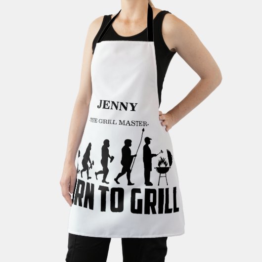 Aangepaste naam Born to grill Schort (Insitu)