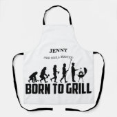 Aangepaste naam Born to grill Schort (Voorkant)