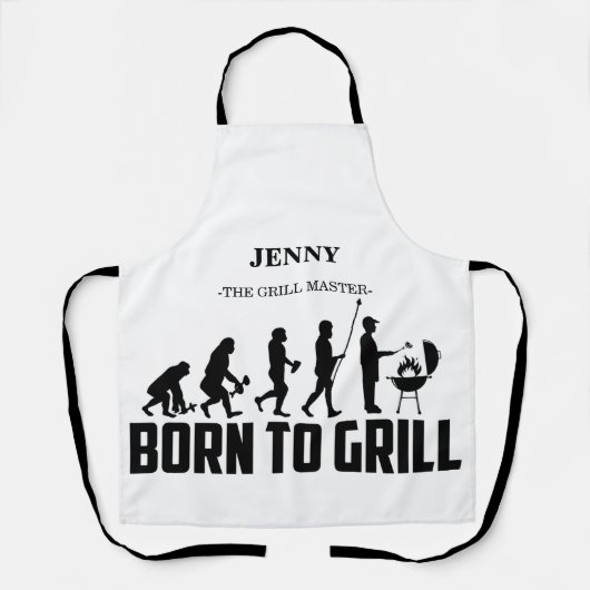 Aangepaste naam Born to grill Schort (Voorkant)