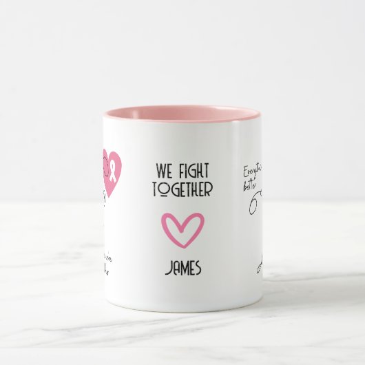 Aangepaste naam Borstkanker Fighting Couple Mok (Midden)