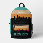 Aangepaste naam Boston Massachusetts Bedrukte Rugzak (Voorkant)