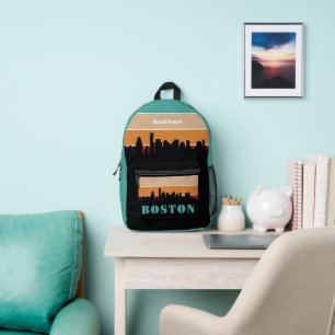 Aangepaste naam Boston Massachusetts Bedrukte Rugzak