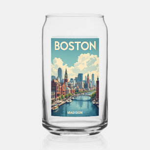 Aangepaste naam Boston Massachusetts Blikvorm Glas