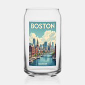 Aangepaste naam Boston Massachusetts Blikvorm Glas (Achterkant)