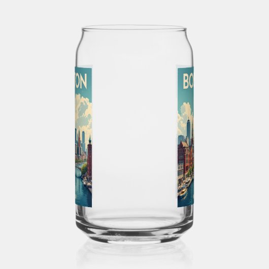 Aangepaste naam Boston Massachusetts Blikvorm Glas (Rechts)