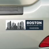 Aangepaste naam Boston Massachusetts Bumpersticker (Op auto)