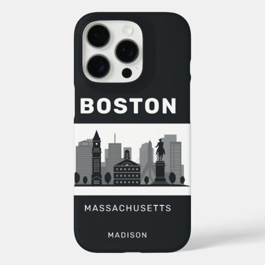 Aangepaste naam Boston Massachusetts Case-Mate iPhone Case (Achterkant)